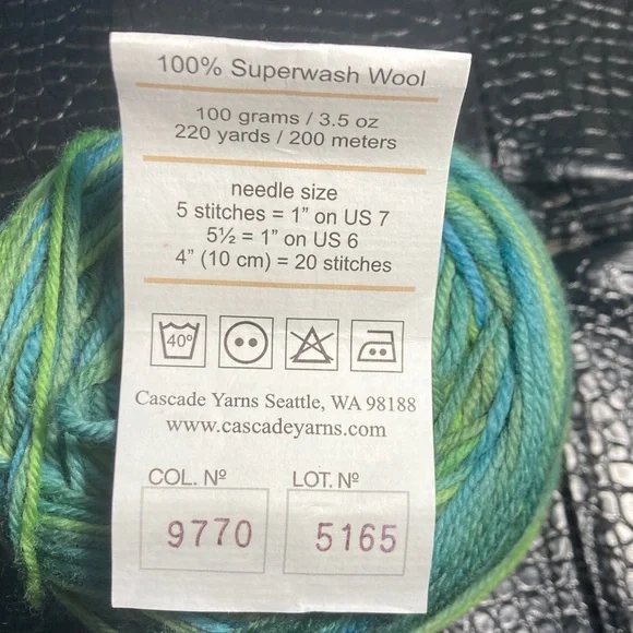 6X NWT Cascade Yarns 220 Superwash Paint 100% Superwash Wool Color 9770 Lot 5165 - Picture 7 of 9